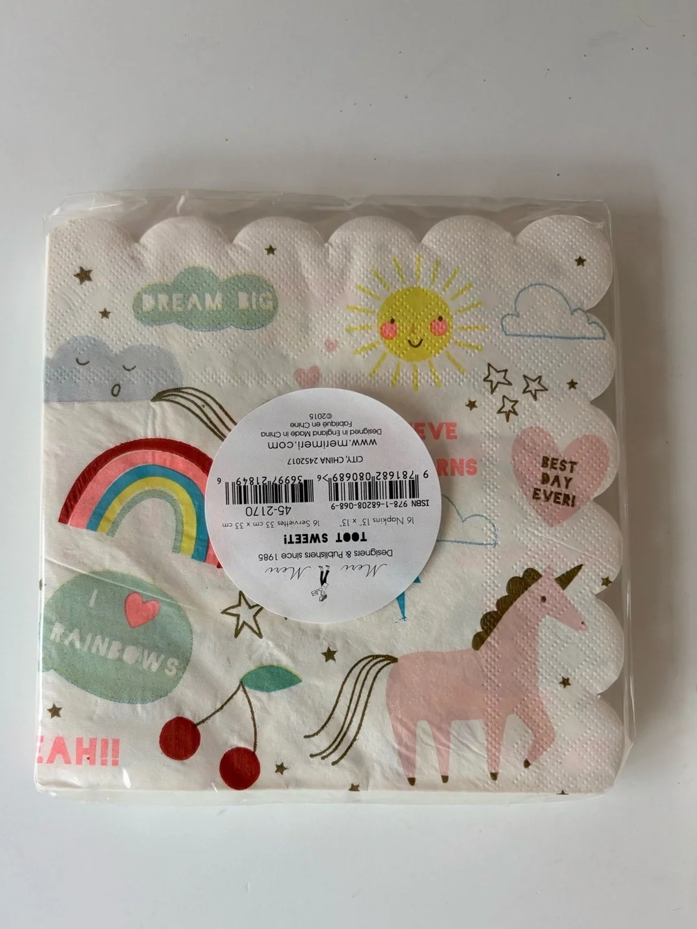 Meri Meri Rainbow Unicorn Party Tableware Set